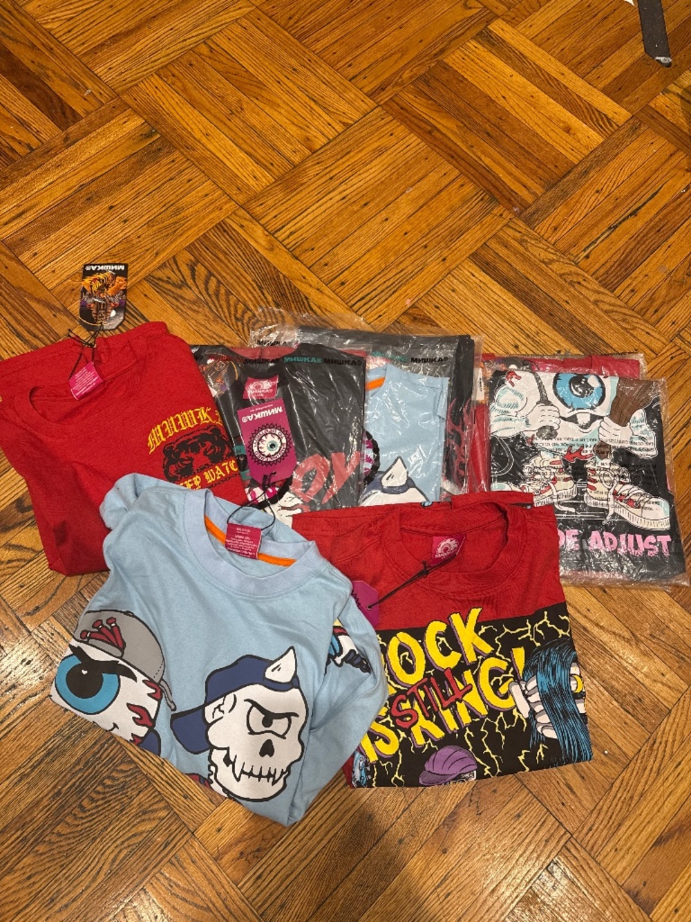 Lot of 4 NWT Mishka Graphic T-Shirts Streetwear Size S Reseller Bundle